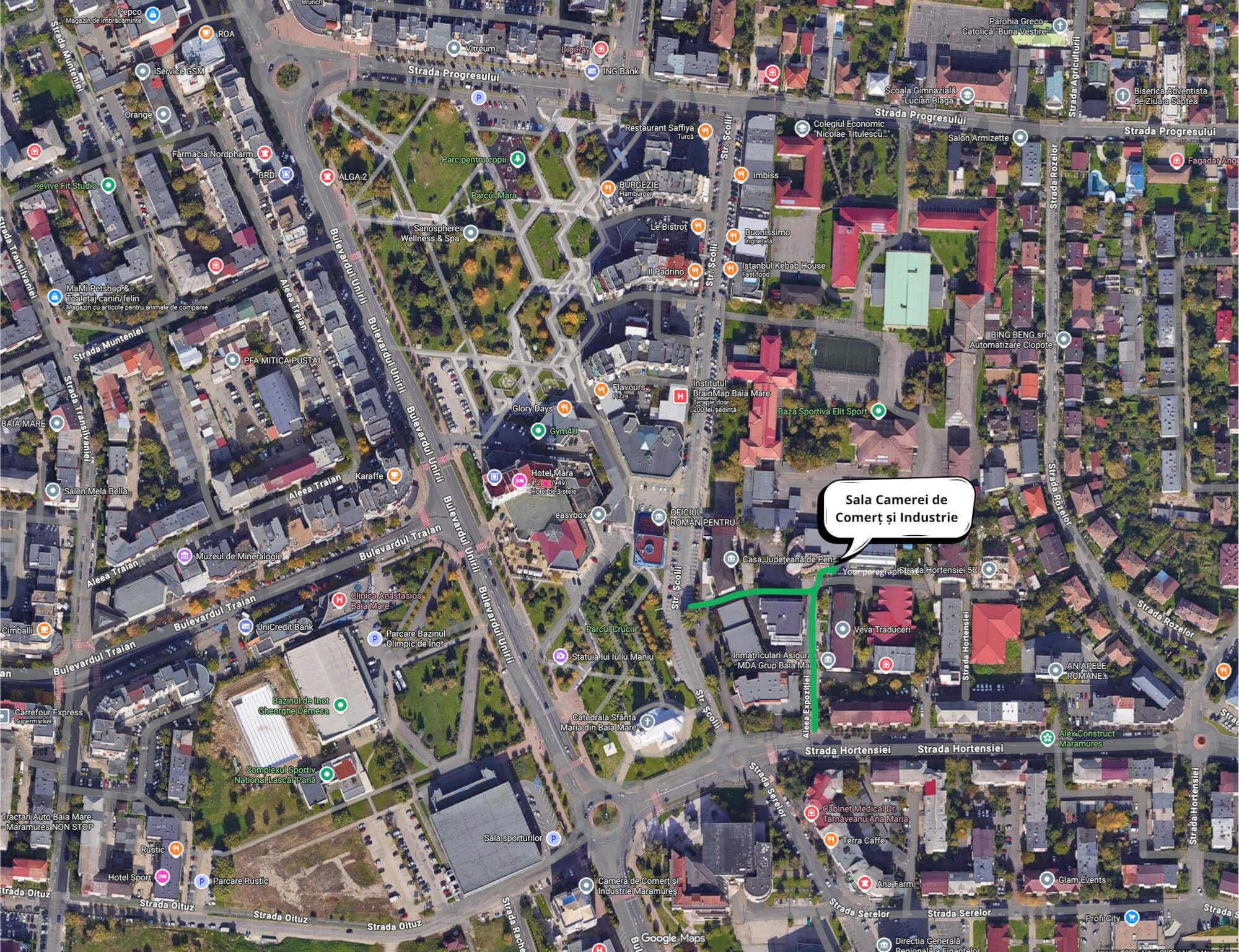 Hartă locație Victory Baia Mare